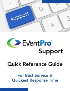 EventPro Support Quick Reference Brochure